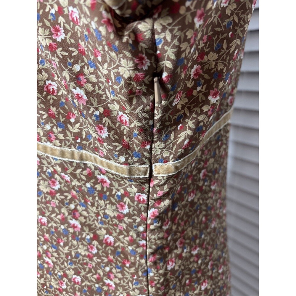 Vintage Express Brown Floral Maxi Dress Size 5/6 90’s cottagecore - Picture 7 of 12